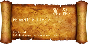 Missák Ulrik névjegykártya